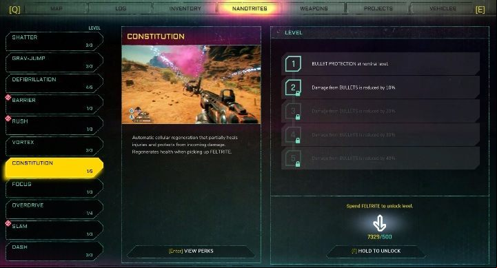Subsequent skill levels can be unlocked by spending 500 feltrite on them - How to improve nanotrite skills in Rage 2? - Nanotrites - Rage 2 Guide