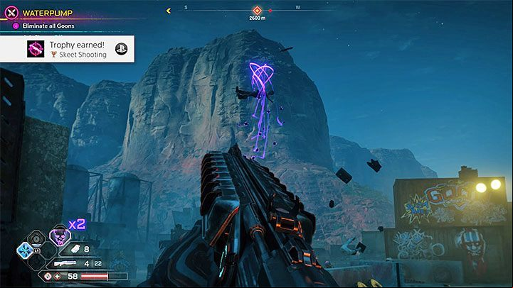 To unlock the trophy, you need to hit the enemy with a Slug Shot - Skate shooting | Rage 2 Trophy guide - Trophy Guide - Rage 2 Guide