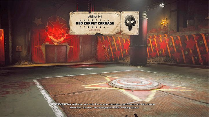 The trophy is easiest to get after the start of the fighting on the first of the four arenas - Red Carpet Carnage - Overly Driven | Rage 2 Trophy guide - Trophy Guide - Rage 2 Guide