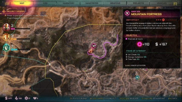 Mountain Fortress is located in the north-western part of the Twisting Canyons - Bandit Dens in Twisting Canyons - Rage 2 - Bandit Dens - Rage 2 Guide