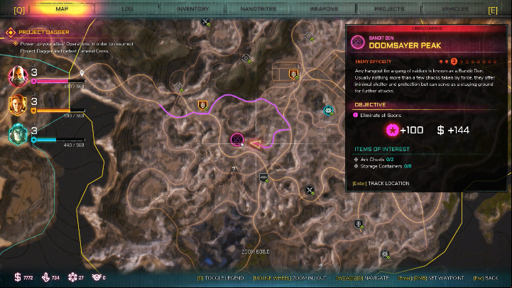 Doomsayer Peak is located in the central part of the region - Bandit Dens in Twisting Canyons - Rage 2 - Bandit Dens - Rage 2 Guide
