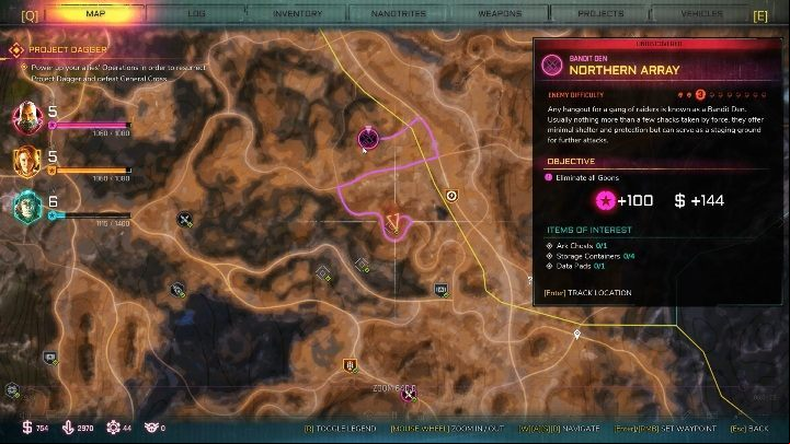 Northern Array is located in the northern part of the region - Bandit Dens in Broken Track - Rage 2 - Bandit Dens - Rage 2 Guide
