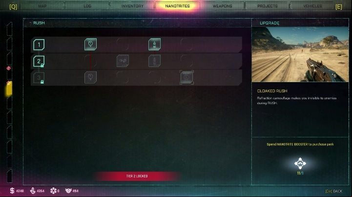 Recharge 1 - cooldown is reduced by 25 percent - Rush | Nanotrites in Rage 2 - Nanotrites - Rage 2 Guide