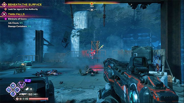 Your objective is to reach Twin Falls, a level 6 Bandits Den - Beneath the Surface | Rage 2 Walkthrough - Main story - Rage 2 Guide