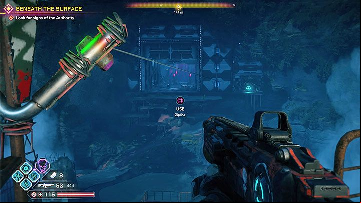 Find the zipline presented in the picture - Beneath the Surface | Rage 2 Walkthrough - Main story - Rage 2 Guide