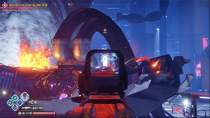 The core is in the next room, but cant pick it up immediately - it is surrounded by lasers - Beneath the Surface | Rage 2 Walkthrough - Main story - Rage 2 Guide