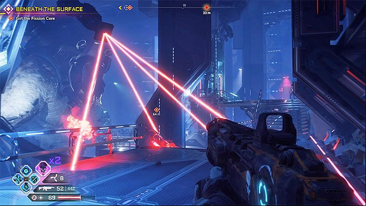 Watch out for new enemies AND lasers standing in your way to the second console - Beneath the Surface | Rage 2 Walkthrough - Main story - Rage 2 Guide