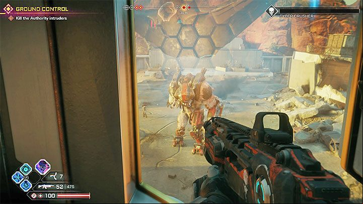 You face Cyber Crusher in the final part of Ground Control mission - Cyber Crusher | Boss in Rage 2 - Bosses - Rage 2 Guide