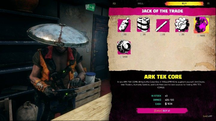 The ark-tek core has an even higher value $ 1,000 per unit - What to spend money on in Rage 2? - FAQ - Rage 2 Guide