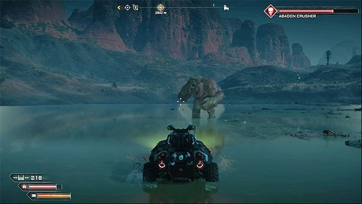 Crusher should stand in a shallow tank next to the arena (as shown in the image) - Crushed | Rage 2 Trophy guide - Trophy Guide - Rage 2 Guide