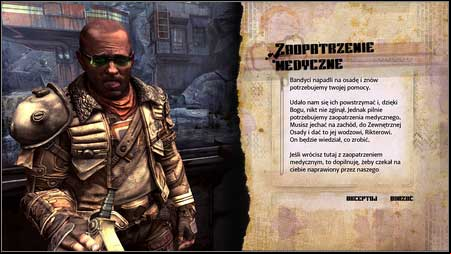 Dan will ask you to go to the nearby village and gather some medical supplies, needed for healing wounded - Medical Supplies | Main missions - Main missions - Rage Game Guide & Walkthrough