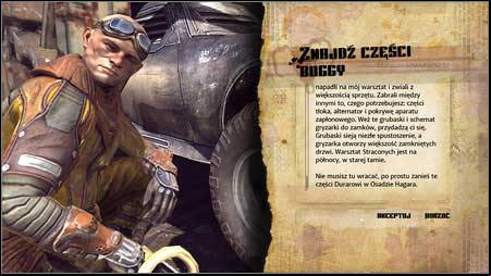 Youll learn from him that the parts were stolen by bandits from the Wasted Garage and you have to get them back - The Missing Parts/Find the Buggy Parts - p. 1 | Main missions - Main missions - Rage Game Guide & Walkthrough