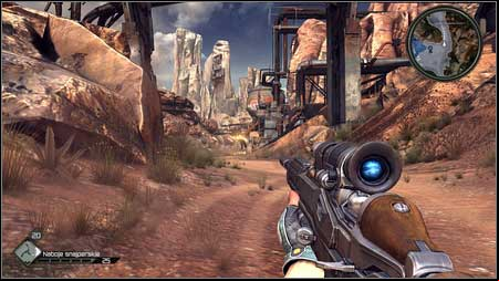 When you look out from behind the rocks and see the barricade, youll be shot bandits - Destroy the Barricade | Main missions - Main missions - Rage Game Guide & Walkthrough
