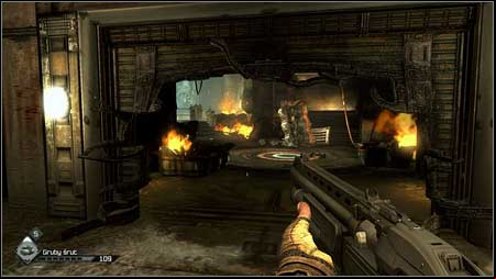 An explosion will unlock a age leading to the elevator - Destroy the Bomb Caches - p. 1 | Main missions - Main missions - Rage Game Guide & Walkthrough