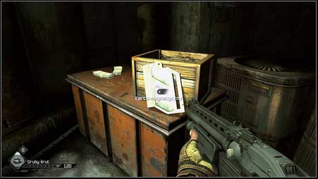 There is a keycard inside which opens previously mentioned door - Destroy the Bomb Caches - p. 1 | Main missions - Main missions - Rage Game Guide & Walkthrough