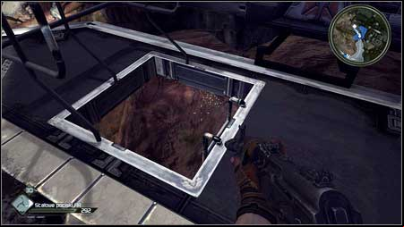 You should see a large hole in the platform on the right - Liberate Captain Marshall - p. 1 | Main missions - Main missions - Rage Game Guide & Walkthrough