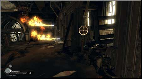 Move forward eliminating enemies until you reach flames blocking your way - Gearhead Vault - p. 1 | Main missions - Main missions - Rage Game Guide & Walkthrough