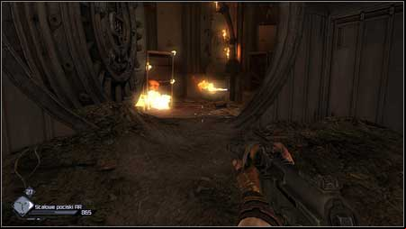 Leaving the vault watch out for flames blocking the age - Gearhead Vault - p. 2 | Main missions - Main missions - Rage Game Guide & Walkthrough