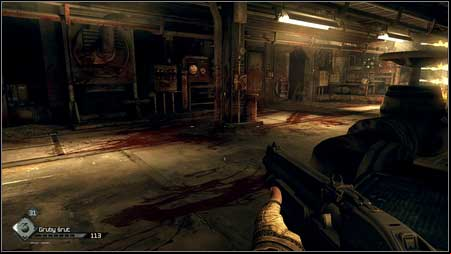 In the room with walls spread with blood youll be attacked by a Gearhead with a flamethrower - The Price of Power - p. 2 | Main missions - Main missions - Rage Game Guide & Walkthrough