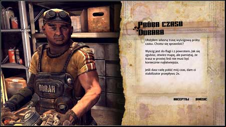 After destroying the barricade in the Destroy the Barricade mission, go to the garage in the Hagar Settlement and talk to the mechanic - Durars Time Trial | Side missions - Side missions - Rage Game Guide & Walkthrough