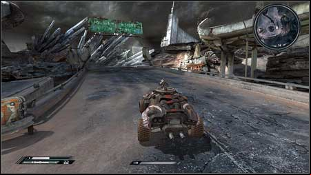 To get the next drone return to the highway and keep on the right side - Eastern Wasteland | Vehicle jumps - Vehicle jumps - Rage Game Guide & Walkthrough