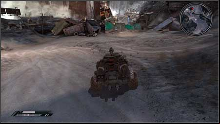 Once the highway is over, turn around and jump using the take-off on the right - Eastern Wasteland | Vehicle jumps - Vehicle jumps - Rage Game Guide & Walkthrough