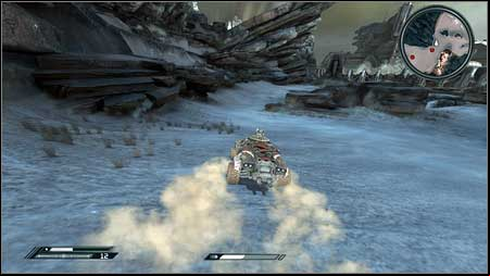 In order to get the last drone drive towards Capital Prime, keeping on the left edge of the canyon - Eastern Wasteland | Vehicle jumps - Vehicle jumps - Rage Game Guide & Walkthrough