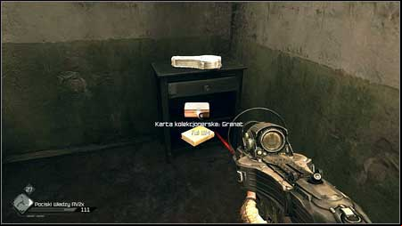 The stairs will lead you to the upper floor, where right to the right side youll find the card - Wasteland - p. 4 | Collector cards - Collector cards - Rage Game Guide & Walkthrough