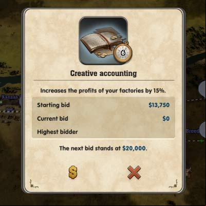 Thanks to auctions, you can save up on research points. - Useful hints to make a good start in Railway Empire | The Basics - Beginners Game Guide - Railway Empire Game Guide
