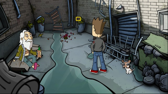 Talk with the bum - you will get a rusty razor blade - Buy a subway - Day 1 - Monday: A box full of junk and too much free time - Randals Monday - Game Guide and Walkthrough
