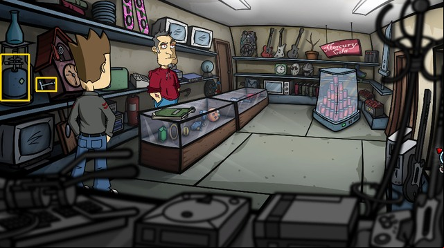 Look at the broken radio in your inventory (RMB) - Go inside Matts apartment - Day 1 - Monday: A box full of junk and too much free time - Randals Monday - Game Guide and Walkthrough