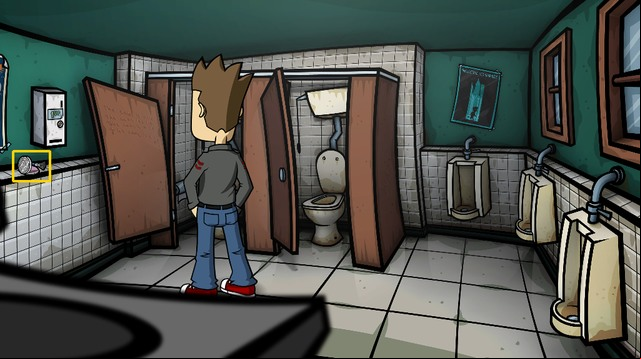 After conversation with bum go to pub and again to the restroom - Get the lingerie catalog - Day 2 - Monday: Excuse me, am I trapped in time already? - Randals Monday - Game Guide and Walkthrough
