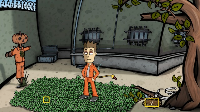 Go to the Randals plot and look for the four leaf clover (named the one clover, its growing in only one place - marked on the screenshot) - Get kitchen oil - Day 6 - Monday: You smoke? No thanks Im trying to quit - Randals Monday - Game Guide and Walkthrough
