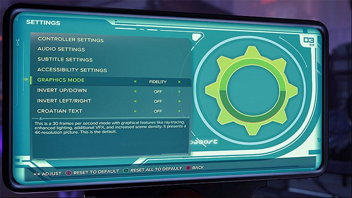 In Ratchet & Clank Rift Apart, you can choose between three main graphics modes, which can be selected in the options menu - Ratchet & Clank Rift Apart: System requirements - Appendix - Ratchet & Clank Rift Apart Guide