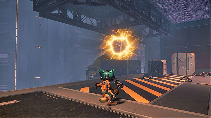 Go a little further and turn right at the first available opportunity - Ratchet & Clank Rift Apart: Nefarious City - collectibles, list of all, map - Secrets and Collectibles - Ratchet & Clank Rift Apart Guide