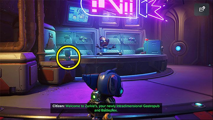 The bear is located in the Gastropub, in the first room where the weapons of the guests of the establishment are stored - Ratchet & Clank Rift Apart: CraiggerBear list - Secrets and Collectibles - Ratchet & Clank Rift Apart Guide