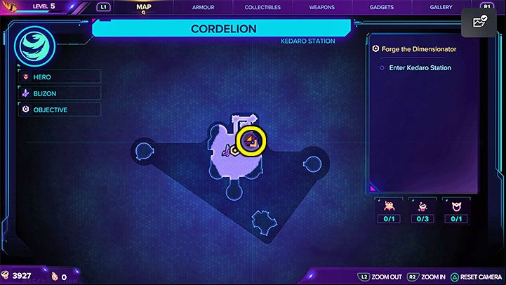Start exploring the area by going down the slippery ramps (which were stairs in the hot dimension) - Ratchet & Clank Rift Apart: CraiggerBear list - Secrets and Collectibles - Ratchet & Clank Rift Apart Guide