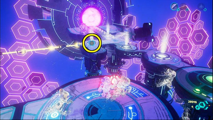 You will reach a high ledge with a Lift Sphere - Ratchet & Clank Rift Apart: Kit, Return to Sargasso - puzzle guide, list - Clank and Kit Riddles - Ratchet & Clank Rift Apart Guide