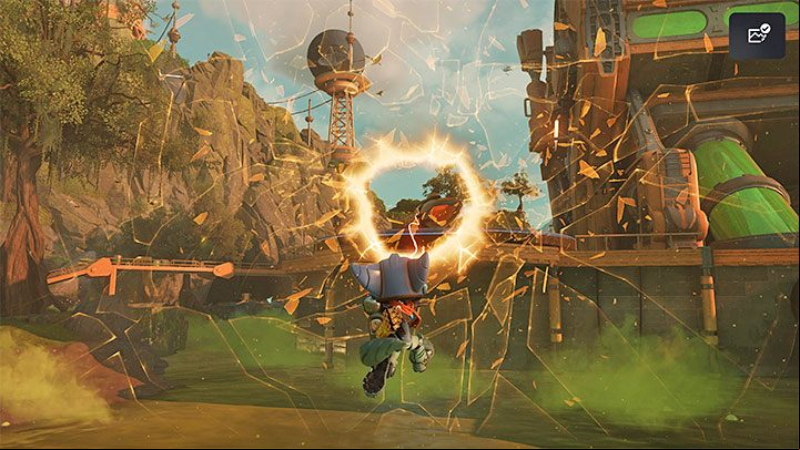 Your character's health bar is displayed in the upper left corner of the screen, but only during battles - Ratchet & Clank Rift Apart: Healing - how to recover health? - FAQ - Ratchet & Clank Rift Apart Guide