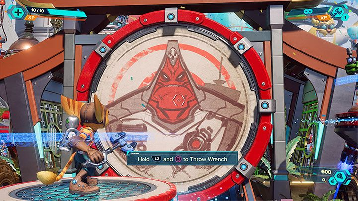 Stand on the next circular platform - Ratchet & Clank Rift Apart: Parade - walkthrough - Prologue - Corson V - Ratchet & Clank Rift Apart Guide