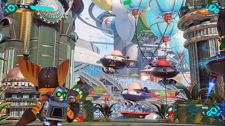 In the next location, you will find your first firearm - Burst Pistol - Ratchet & Clank Rift Apart: Parade - walkthrough - Prologue - Corson V - Ratchet & Clank Rift Apart Guide
