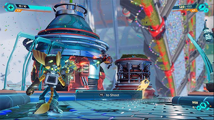 In the next part of the parade, you will be able to test the Magnebootsknown from previous Ratchet & Clank games - Ratchet & Clank Rift Apart: Parade - walkthrough - Prologue - Corson V - Ratchet & Clank Rift Apart Guide