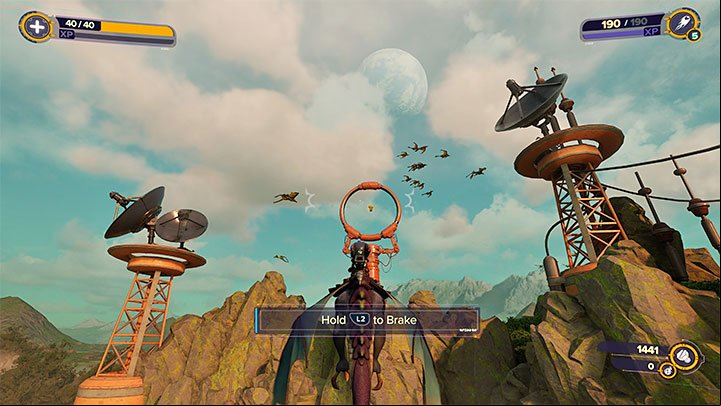that you can fly over the planet's surface to explore it more thoroughly - Ratchet & Clank Rift Apart: Return to Sargasso, Trudi - walkthrough - Sargasso - Ratchet & Clank Rift Apart Guide