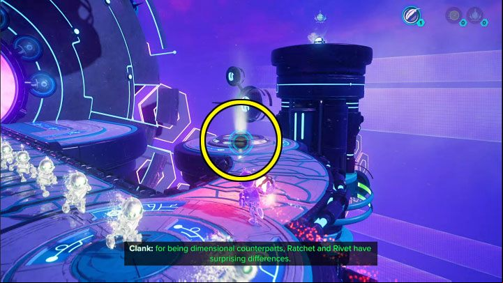 Bring the lift sphere near the starting point - Ratchet & Clank Rift Apart: Clank, Blizar Prime - puzzle guide, list - The riddles of Clank and Kit - Ratchet & Clank Rift Apart Guide