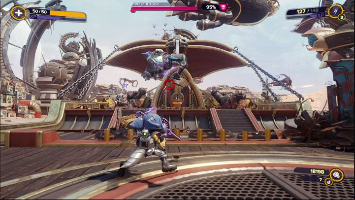 Try to move all the time during the battle - Ratchet & Clank Rift Apart: Wee Roger, Torren IV - how to defeat it? - Bosses - Ratchet & Clank Rift Apart Guide