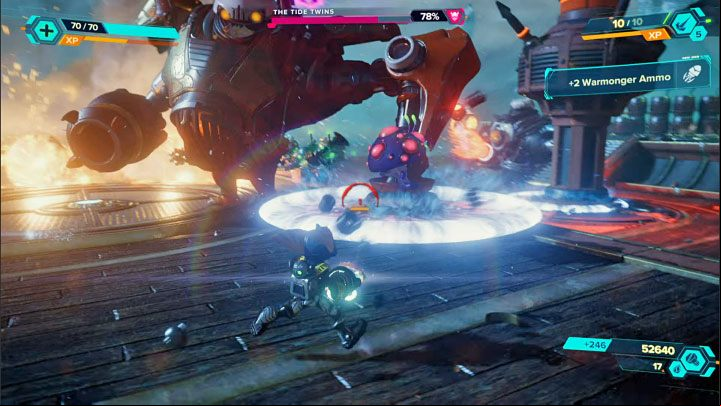 A certain impediment may be the rather limited combat area - Ratchet & Clank Rift Apart: The Tide Twins, Ardolis - how to defeat? - Bosses - Ratchet & Clank Rift Apart Guide