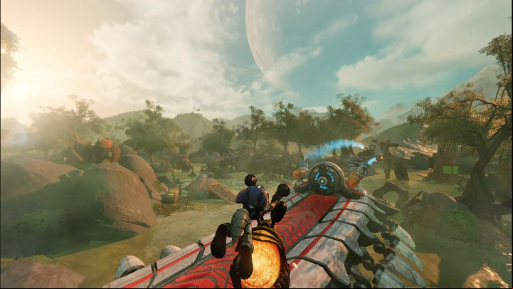 After lifting off, direct the chyzak to the top of Seekerpede to land on the boss - Ratchet & Clank Rift Apart: Seekerpede, Sargasso - how to beat the boss? - Bosses - Ratchet & Clank Rift Apart Guide