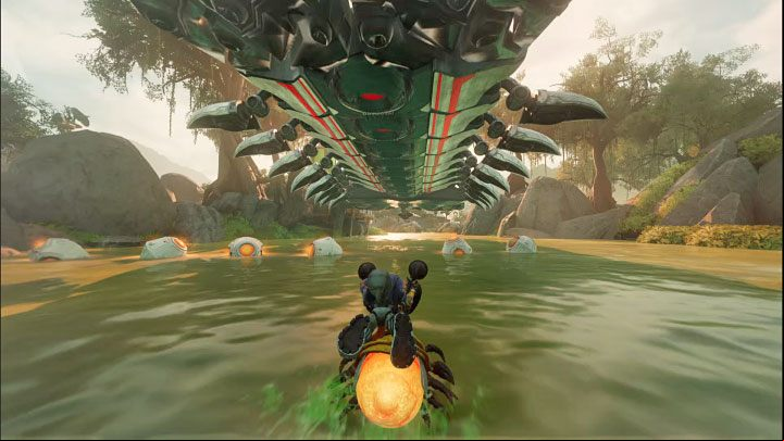 After the boss has lost 50% of his health points, a cut-scene will be activated - Ratchet & Clank Rift Apart: Seekerpede, Sargasso - how to beat the boss? - Bosses - Ratchet & Clank Rift Apart Guide