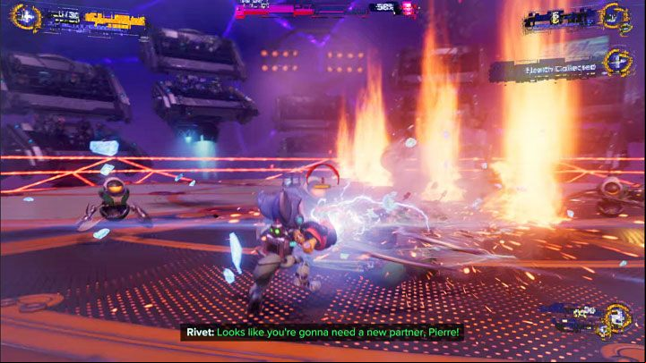 Francois' mechanical minions may the fight over time - Ratchet & Clank Rift Apart: Francois, Scarstu Debris Field - how to defeat the boss? - Bosses - Ratchet & Clank Rift Apart Guide