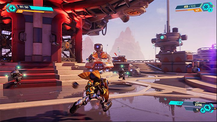 Expect to have to battle against Nefarious' machines - Ratchet & Clank Rift Apart: Entering Kedaro Station - Cordelion - Ratchet & Clank Rift Apart Guide